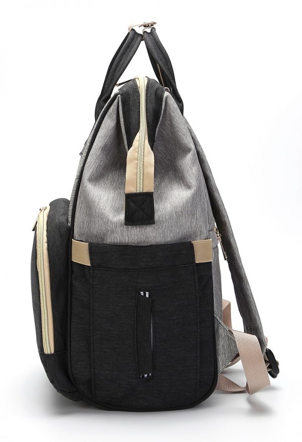 Black and Grey Nappy Bag Backpack Nappy Bag Backpack Grey and Black Australia leather diaper backpack bottle holder afterpay zippay baby essential