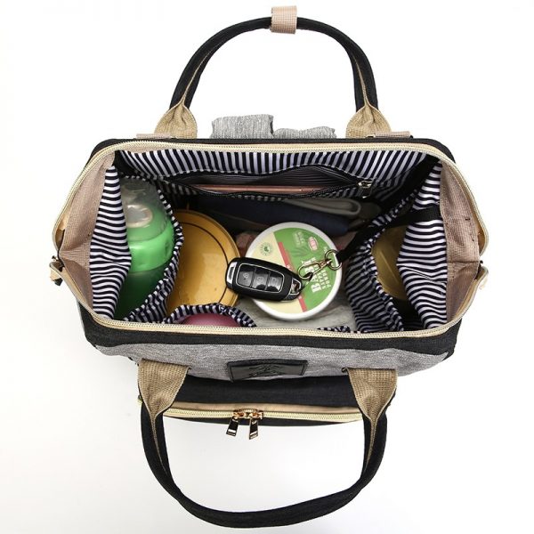 Black and Grey Nappy Bag Backpack Nappy Bag Backpack Grey and Black Australia leather diaper backpack bottle holder afterpay zippay baby essential