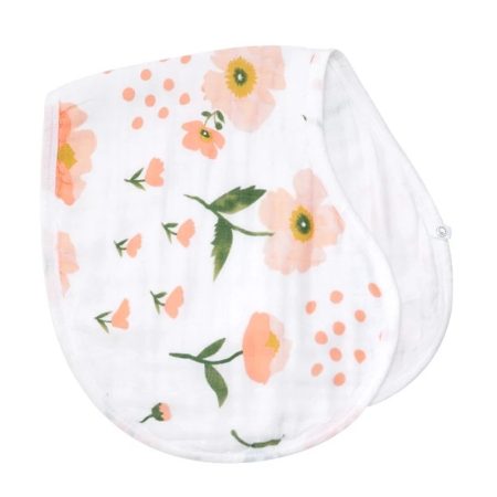 Burp Cloth, Bib Organic Bamboo Cotton - Floral Blush