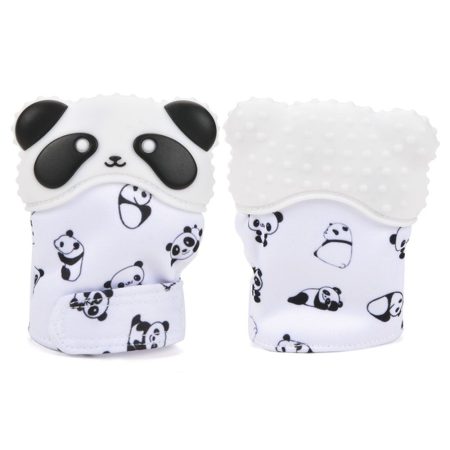 Panda Teething Mitten – A Wearable Teether for Soothing Sore Gums Is your baby constantly chewing on their hands but not quite able to grasp a teether? Our Teething Mitten is the perfect first teether, designed to help little ones self-soothe while keeping their hands protected. The soft silicone texture with grooves and bumps gently massages sore gums, while the stimulating crinkle sound keeps babies engaged.