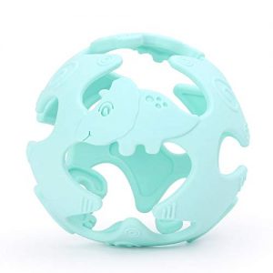 Silicone Dinosaur Sensory Teething Ball Our dinosaur teething balls are great for little hands to grasp, stimulating sensory play time, textured flexible toy to help soothe baby's gum.