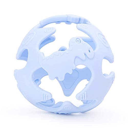 Silicone Dinosaur Sensory Teething Ball Our dinosaur teething balls are great for little hands to grasp, stimulating sensory play time, textured flexible toy to help soothe baby's gum.