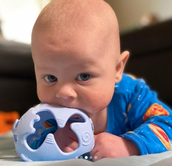 Silicone Dinosaur Sensory Teething Ball Our dinosaur teething balls are great for little hands to grasp, stimulating sensory play time, textured flexible toy to help soothe baby's gum.