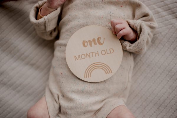 Milestone Discs - I'm New Here to My First wooden wood milestone baby discs