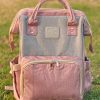 Nappy Bag Backpack pink and grey nappy bag diaper backpack for baby girl Australia warranty