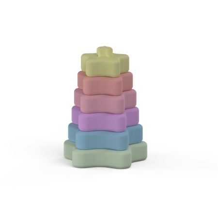 Silicone Stacking toys Tower - Star Pastel