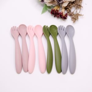 Baby Silicone Fork and Spoon Cutlery Set Baby Silicone Fork and Spoon Cutlery Set