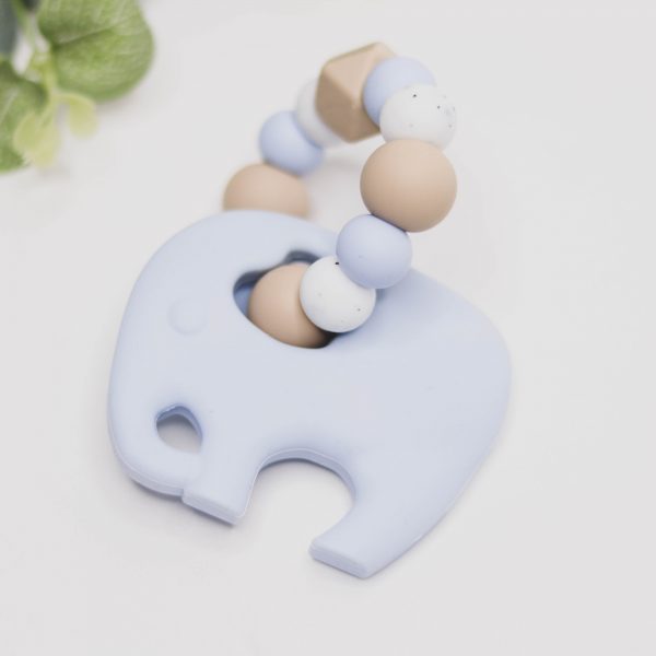 Elephant Silicone Teether, Teething Ring - Baby Blue Oh baby, some much needed teething relief with our all silicone teething rings. Pop them in the fridge for some extra relief, contrasting colours for stimulation & improve babies fine motor skills.