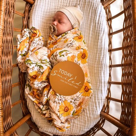 Swaddle Blankets Bamboo Cotton - Daisy Swaddle Blanket Baby Blankets Bamboo Cotton 120cm x 120cm