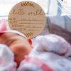 Wood Birth Announcement Plaque Sign - Rainbow Capture a special moment with our gorgeous raw plywood discs, elegant raw material for the perfect photo.