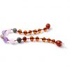 Amber Bracelet Cognac,Rose Quartz, Smoky Quartz, Labradorite and Amethyst | Baby 14cm