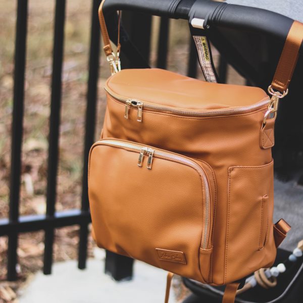 Nappy Bag Backpack Faux Leather BrownNappy Bag Backpack Faux Leather Brown