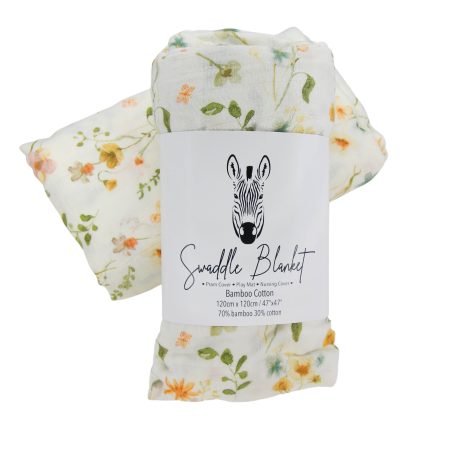 Swaddle Blankets Bamboo Cotton 120cm x 120cm Soft to touch and gentle against the skin. Our muslin cotton blankets are ideal for swaddling, use as a pram cover, nursing cover, burp cloth or play mat. Measuring 120cm x 120cm and made from organic bamboo cotton muslin, these swaddles are breathable and their generous size makes swaddling easy.