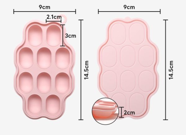 Silicone Frozen Food Tray - 10 Compartments Preparing food for you little ones made easy with our silicone food trays. These 10 compartment moulds make the perfect portion. Simply fill the moulds and pop it in the freezer of fridge. Sizing pairs perfectly with our silicone feeders. Made from food grade silicone, easy to clean and dishwasher safe. You can use for food storage or as a nipple tray for your little ones to explore new foods. Perfect for purees or water. 