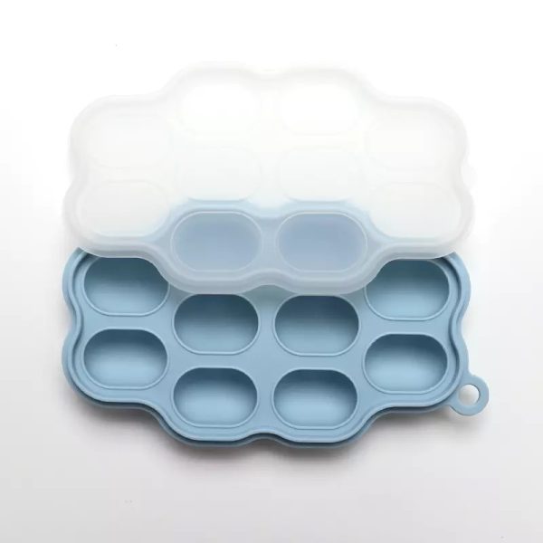 Silicone Frozen Food Tray - 10 Compartments Preparing food for you little ones made easy with our silicone food trays. These 10 compartment moulds make the perfect portion. Simply fill the moulds and pop it in the freezer of fridge. Sizing pairs perfectly with our silicone feeders. Made from food grade silicone, easy to clean and dishwasher safe. You can use for food storage or as a nipple tray for your little ones to explore new foods. Perfect for purees or water. 