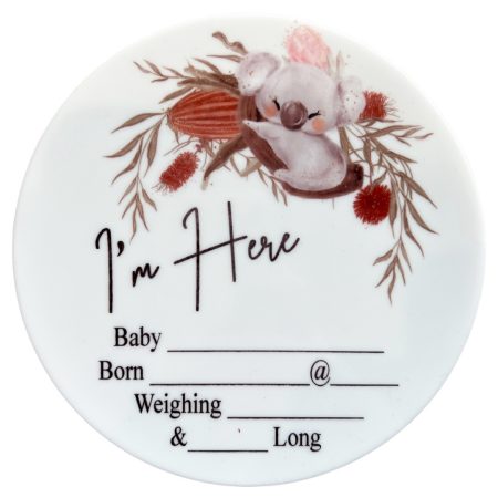 Birth Announcement Plaques - Sunflowers Earth Side Announce baby in an extra special way with our birth announcement plaques. Babies name, date, eeight, time and length. These beautiful keepsakes can we drawn on with a Ultra fine point permanent marker or whiteboard marker.Our designs are exclusive to Zebra Babies and are our original digital design. Made from quality 15cm round and 3mm thick Acrylic. All discs are designed to be ready as a sentence, EXAMPLE: Baby Luca John Smith, Born 30/11/21 @ 5:59pm weighing 6 lb 7 oz & 53cm long. Quality Australian handmade Sourcing all metalials in Australia and supporting other small Australian businesses Our prints will not rub off peel or transfer. This Product is not a toy and should be kept out of reach of children. Hot Tip: We have tested and Permanent marker can be easily removed with hand sanitiser that has an alcohol content over 75% making them reusable for next bub or erase a mistake. This will not affect or rub the print off.