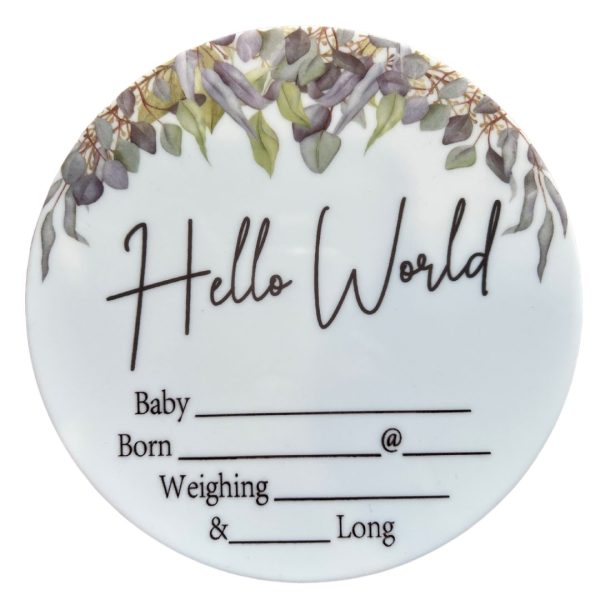 Birth Announcement Plaques - Sunflowers Earth Side Announce baby in an extra special way with our birth announcement plaques. Babies name, date, eeight, time and length. These beautiful keepsakes can we drawn on with a Ultra fine point permanent marker or whiteboard marker.Our designs are exclusive to Zebra Babies and are our original digital design. Made from quality 15cm round and 3mm thick Acrylic. All discs are designed to be ready as a sentence, EXAMPLE: Baby Luca John Smith, Born 30/11/21 @ 5:59pm weighing 6 lb 7 oz & 53cm long. Quality Australian handmade Sourcing all metalials in Australia and supporting other small Australian businesses Our prints will not rub off peel or transfer. This Product is not a toy and should be kept out of reach of children. Hot Tip: We have tested and Permanent marker can be easily removed with hand sanitiser that has an alcohol content over 75% making them reusable for next bub or erase a mistake. This will not affect or rub the print off.