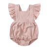 Linen Ruffle Romper - pink Our adorable baby linen ruffle romper