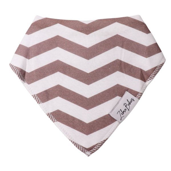 Dribble Bib Bandana Bib - Chevron Taupe Brown