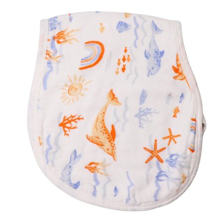 Burp Cloth Bib Organic Bamboo Cotton - Under the Sea