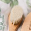 Baby brush set made from beechwood and goat hair personalised with baby name