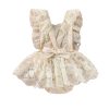 lace romper cream with delicate embroidered lace design