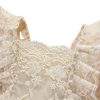 lace romper cream with delicate embroidered lace design