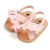 Rosalie Ruffle Baby Shoes - Pink Step into summer with our adorable pink baby sandals adorned with charming ruffles