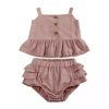 Linen Ruffle Set Pink